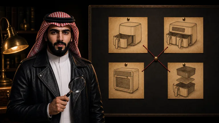 المحقق توفير أمام لوحة أدلة تقارن الأنواع الرئيسية للقلايات الهوائية