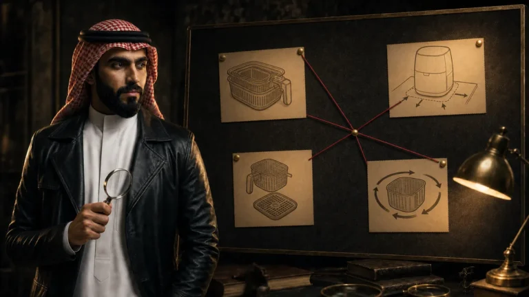 المحقق توفير أمام لوحة أدلة توضح معايير اختيار القلاية الهوائية