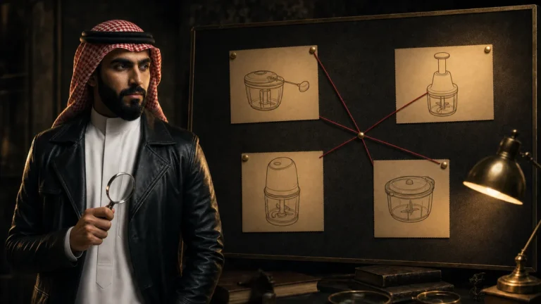 المحقق توفير أمام لوحة أدلة تقارن أنواع قطاعات الخضار